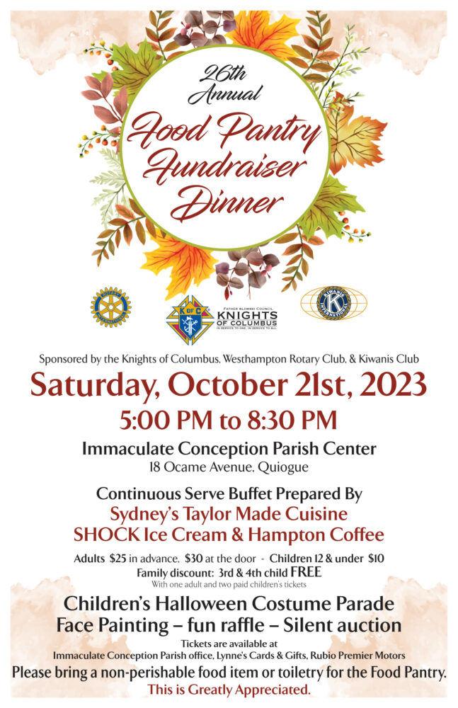 26th Annual Food Pantry Fundraiser Dinner