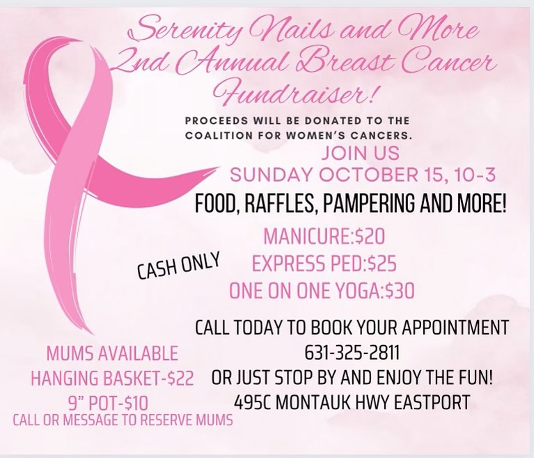 Serenity Nails and More - 2nd Annual Breast Cancer Fundraiser